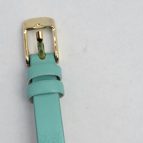 Vintage Watches Geneva Gold Quartz Watch with Mint Strap & Crystal Markers - Picture 9 of 10